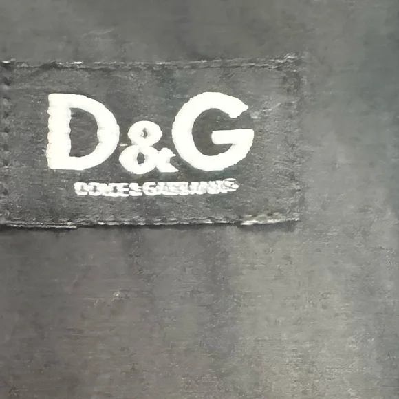 D & G Dolce & Gabbana Logo Cotton Trim Button Top Shirt Long Sleeve Black 54 - Picture 11 of 16